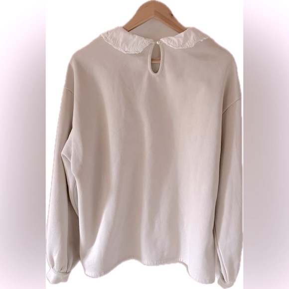 H&M Powder Beige Collared Sweatshirt - Picture 4 of 5